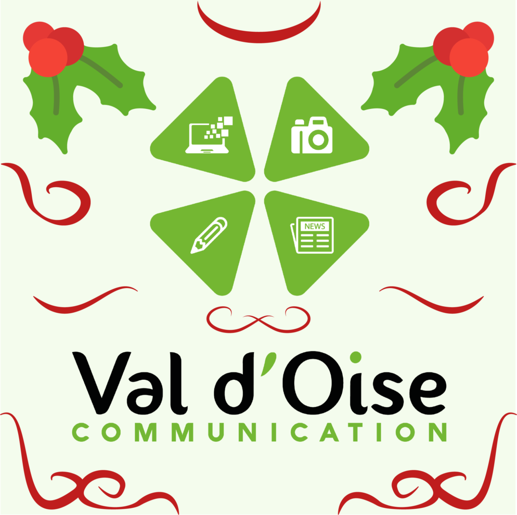 Logo Val d'Oise Communication pour les fêtes de fin d'année.