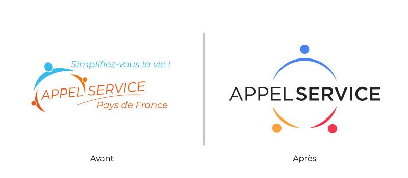 Logo Appel Services réalisé par Val d’Oise Communication - Avant/Après