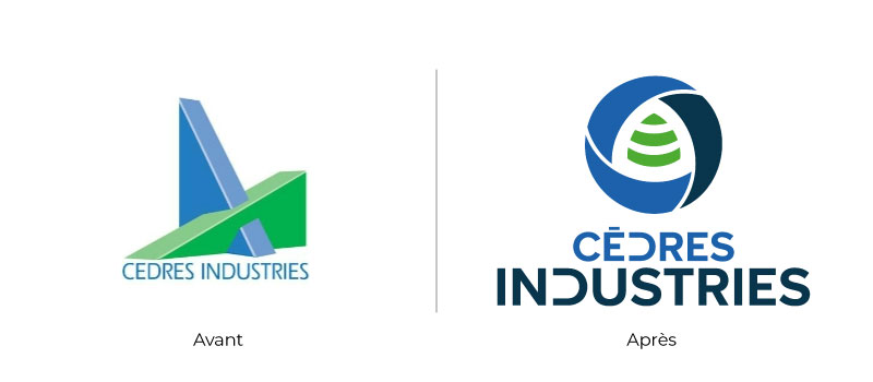 Logo Cèdres Industries réalisé par Val d’Oise Communication - Avant/Après