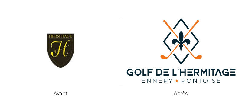 Logo Golf de l’Hermitage réalisé par Val d’Oise Communication - Avant/Après