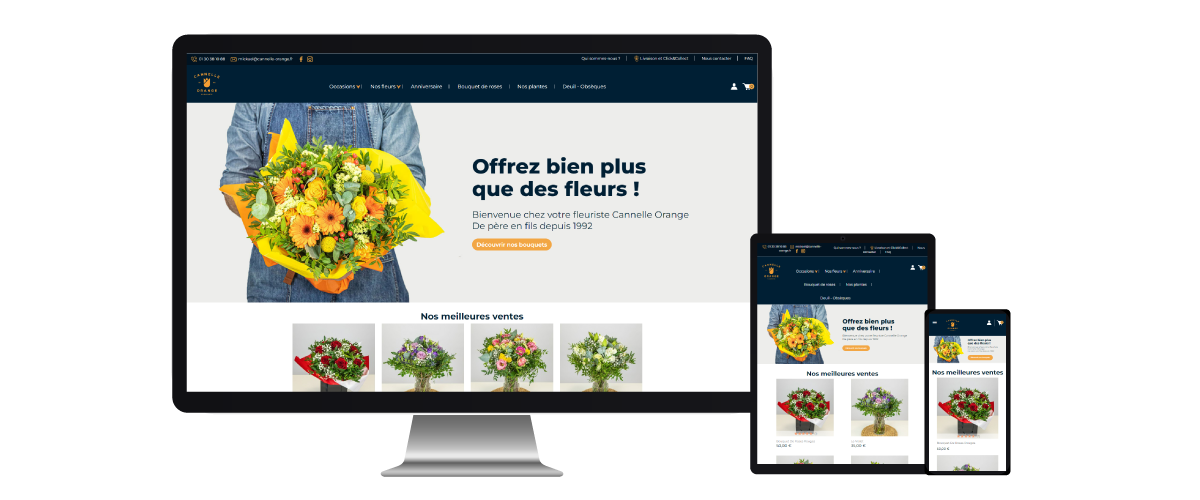 Site web Cannelle Orange réalisé par Val d’Oise Communication (https://www.cannelle-orange.fr/). Site e-commerce Prestashop