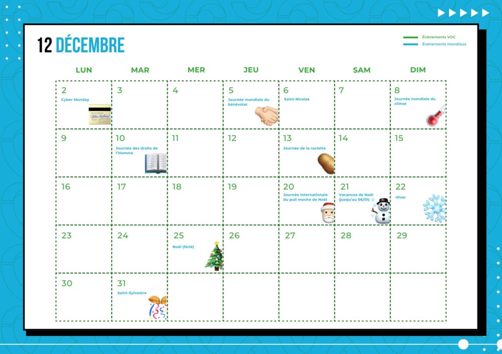 Les dates importantes de décembre